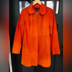 Madison Studio M Orange Long Spring Jacket Trench Coat Classic Cottagecore